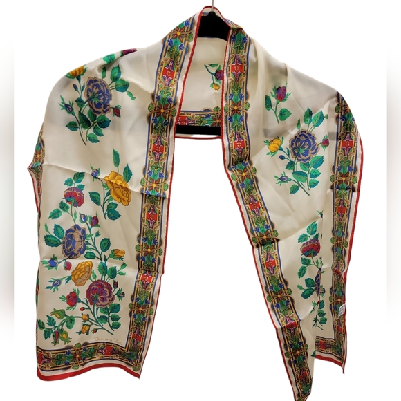 Oscar de la Renta Silk Scarf - Picture 1 of 7